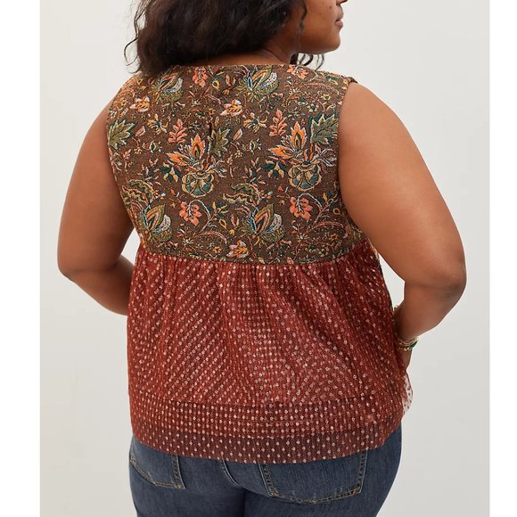 Anthropologie Eva Franco Jacquard Sleeveless Top - XL Petite XLP - Picture 5 of 15